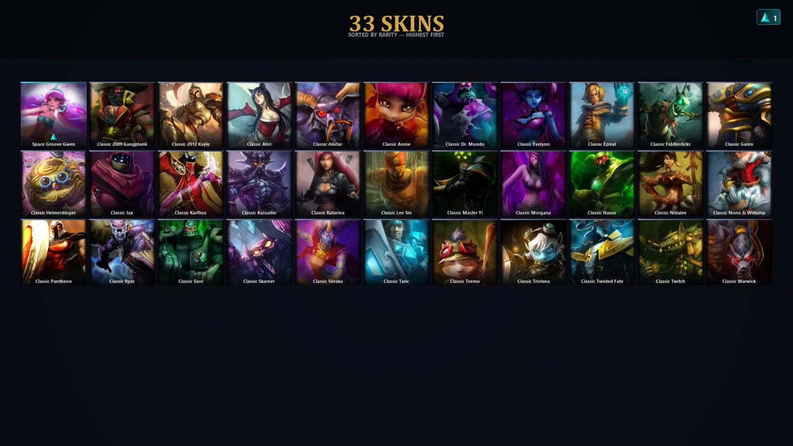 [LoL] | EUW | Level 32 | 22 Champions | 1 Skins