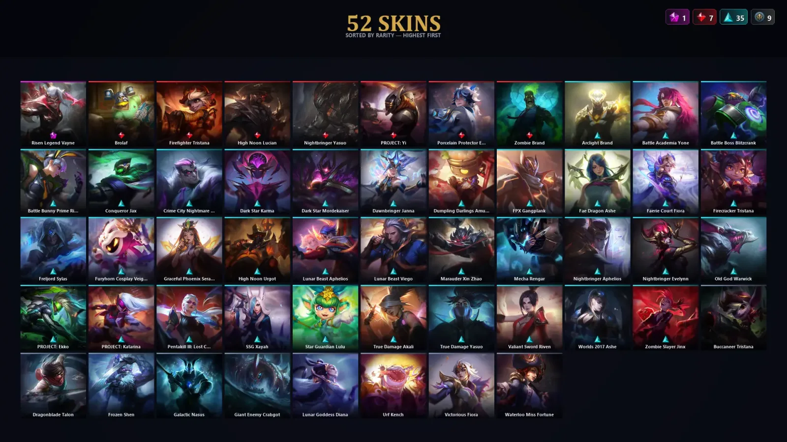 [LoL] | TR | Level 105 | Bronze I | 108 Champions | 52 Skins — LoL account