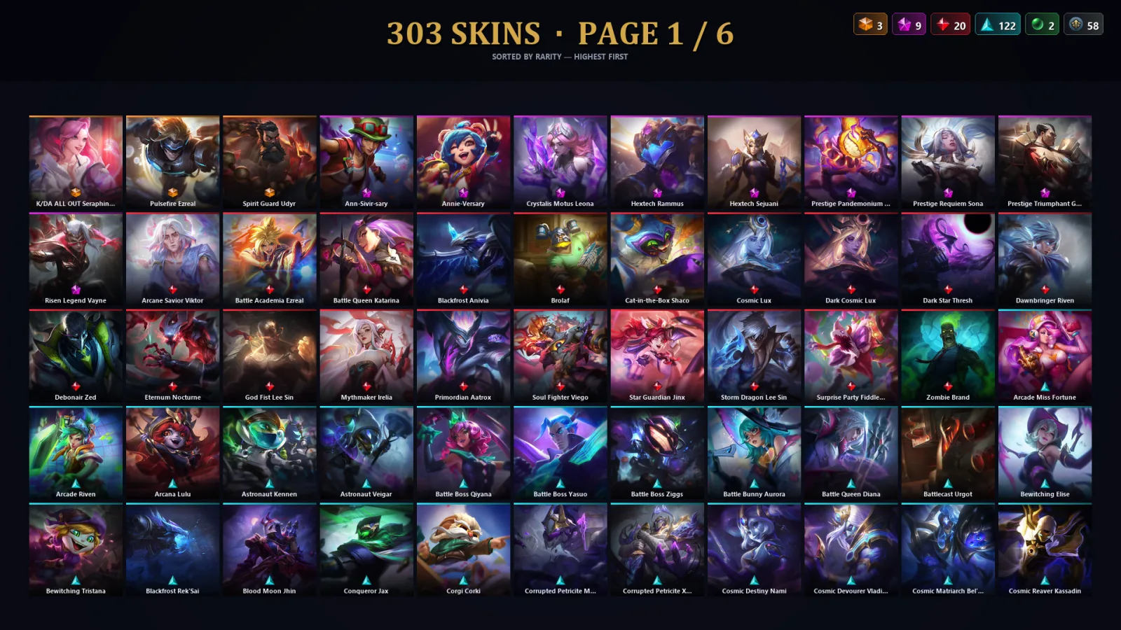 [LoL] | TR | Level 339 | Gold III | 173 Champions | 271 Skins | 42,143 BE