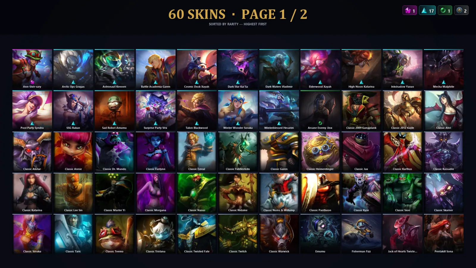 [LoL] | TR | Level 59 | Emerald IV | 138 Champions | 28 Skins | 16,987 BE