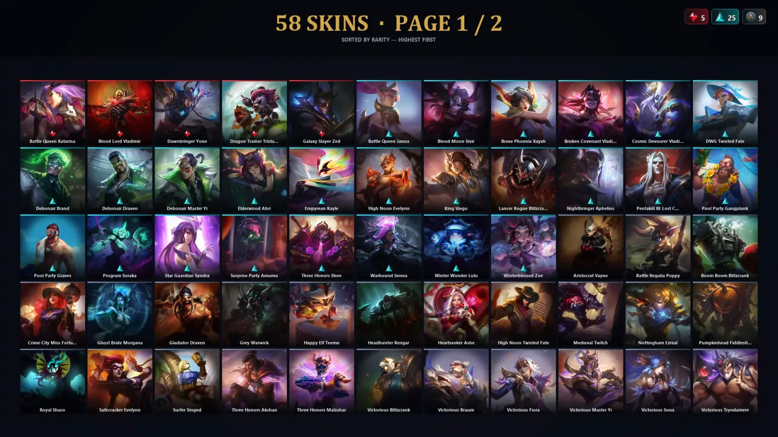 [LoL] | TR | Level 30 | Master | 147 Champions | 58 Skins — LoL account