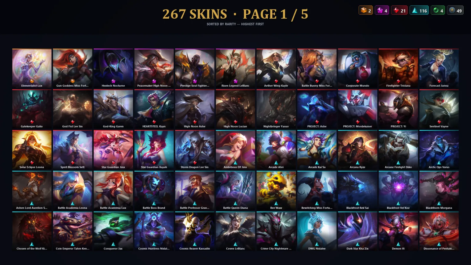 [LoL] | NA | Level 239 | 159 Champions | 235 Skins | 59,885 BE