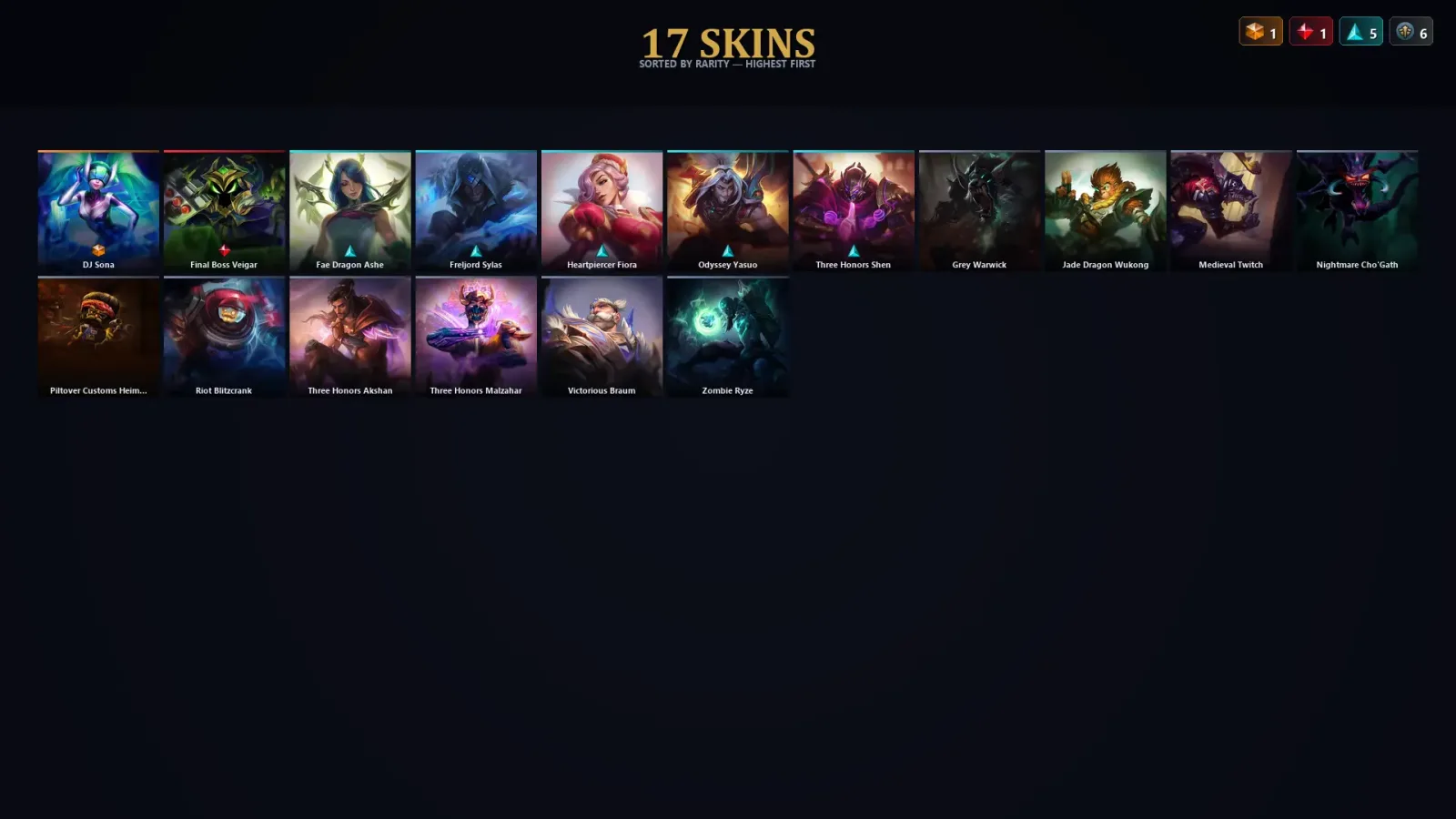 [LoL] | EUW | Level 88 | Emerald II | 82 Champions | 17 Skins — LoL account