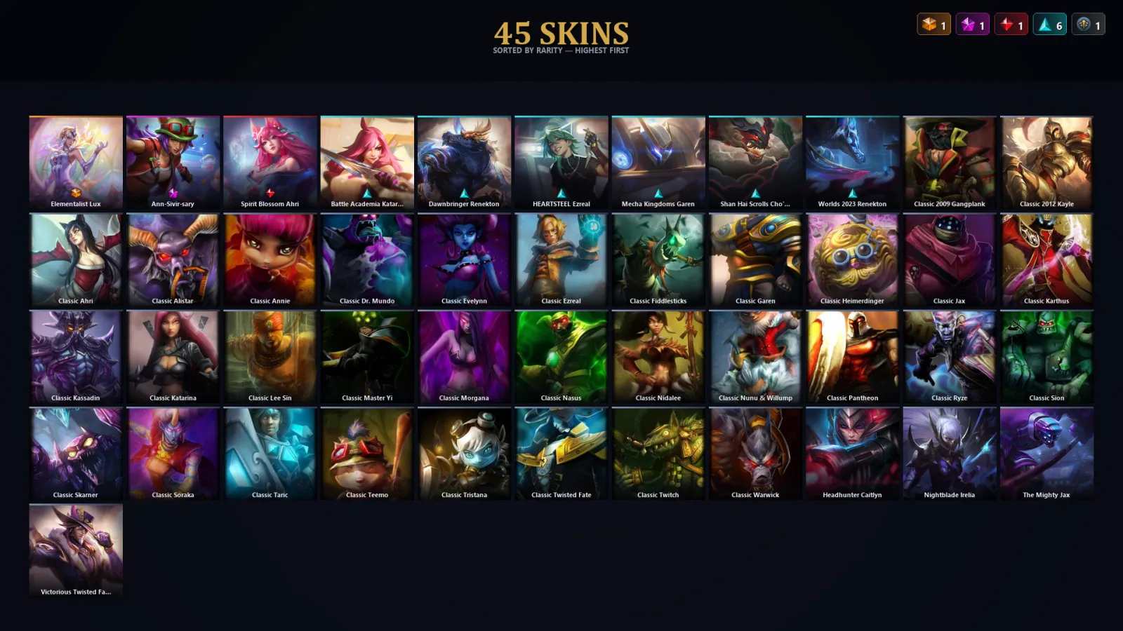 [LoL] | EUW | Level 54 | 58 Champions | 45 Skins