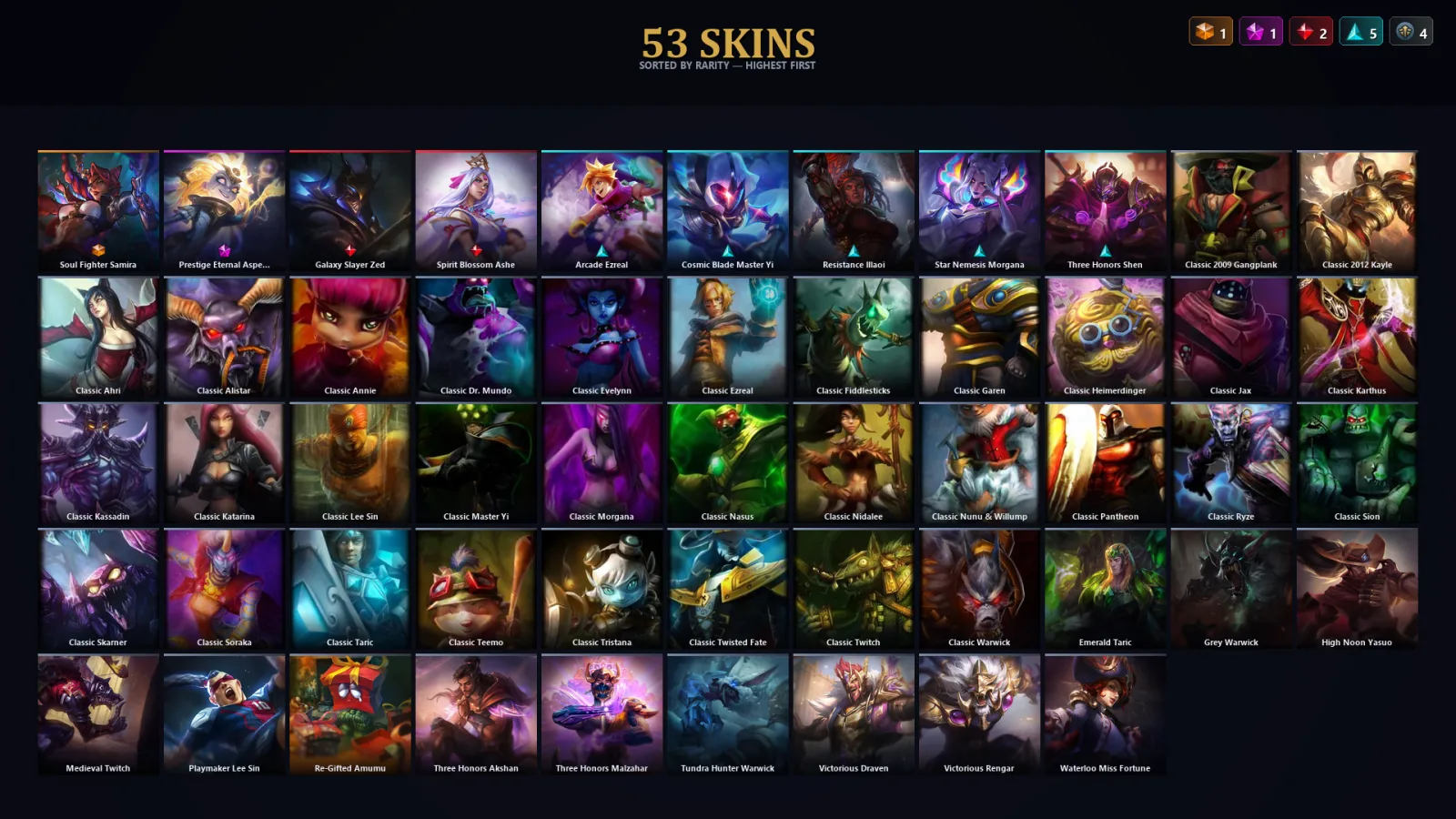 [LoL] | TR | Level 74 | Gold III | 71 Champions | 53 Skins | 42,922 BE