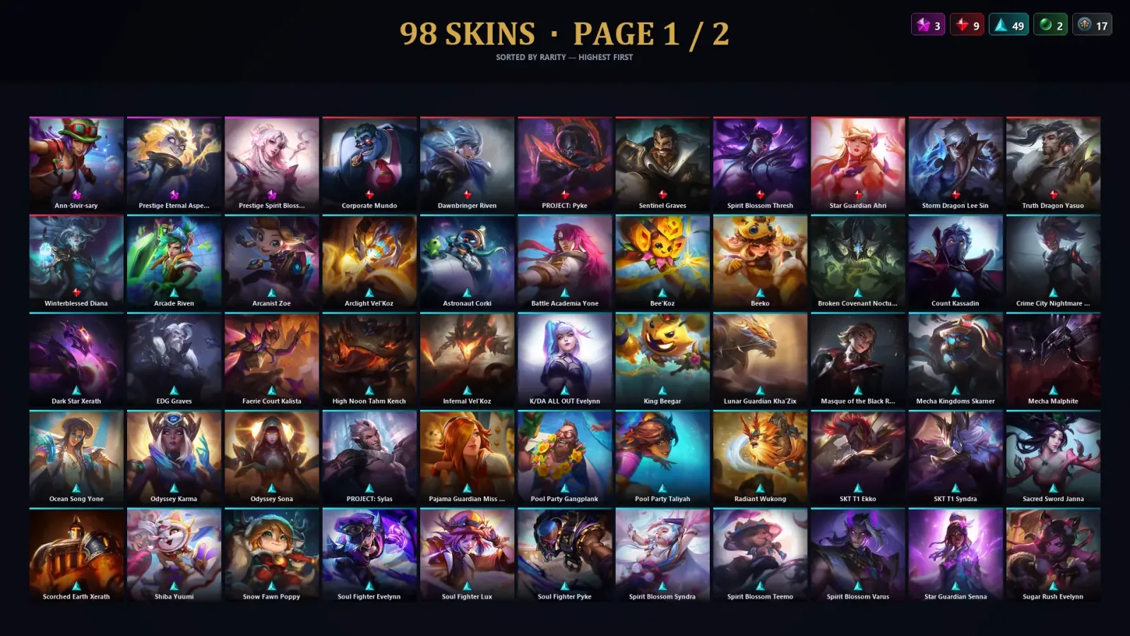 [LoL] | TR | Level 30 | Master | 172 Champions | 98 Skins | 117,626 BE — LoL account