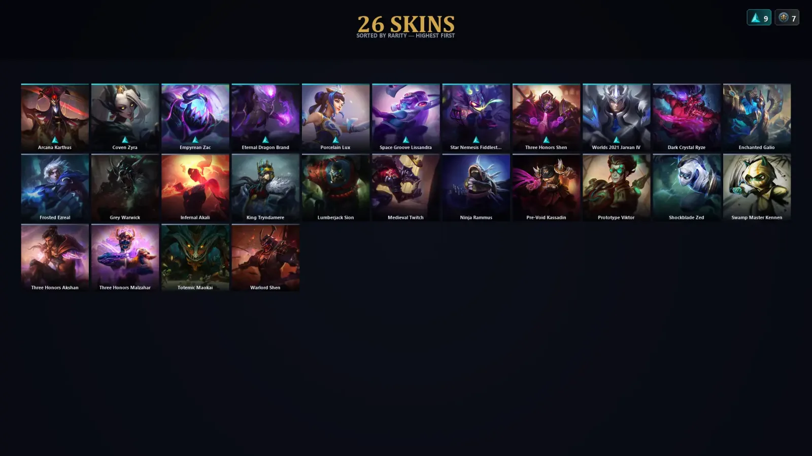 [LoL] | TR | Level 150 | 81 Champions | 26 Skins | 81,115 BE