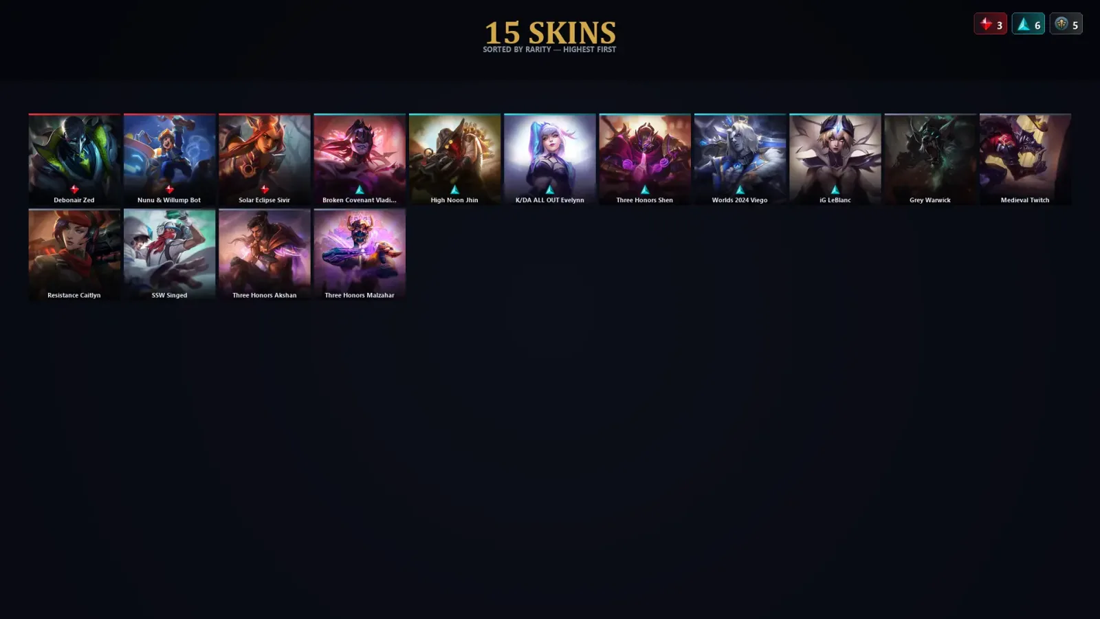 [LoL] | TR | Level 54 | Diamond IV | 55 Champions | 15 Skins — LoL account