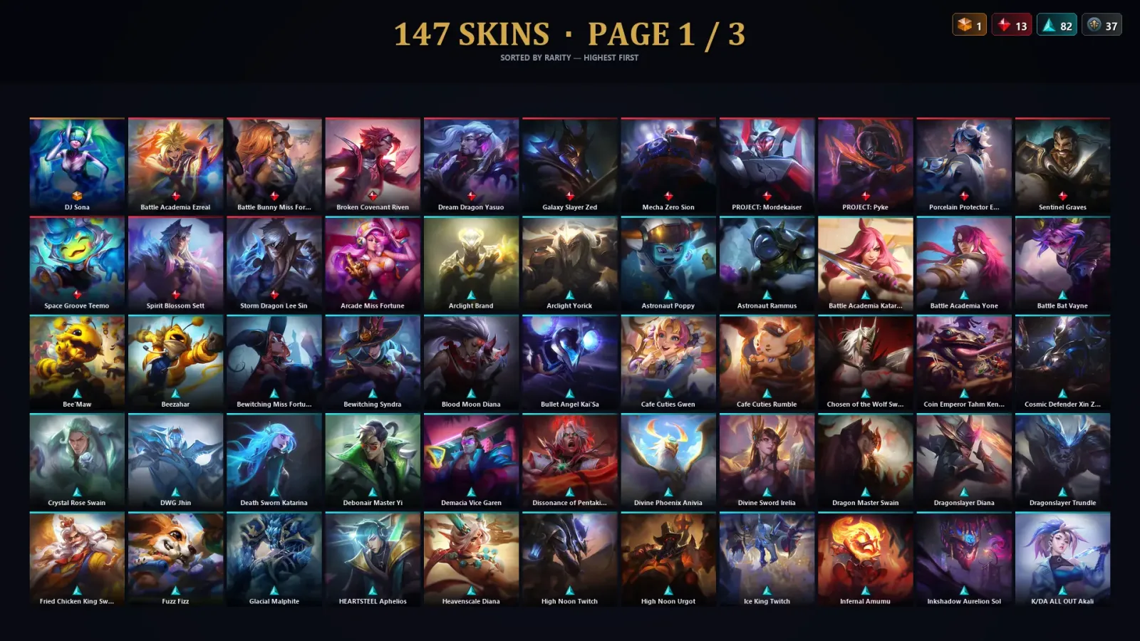 [LoL] | TR | Level 30 | Master | 173 Champions | 147 Skins