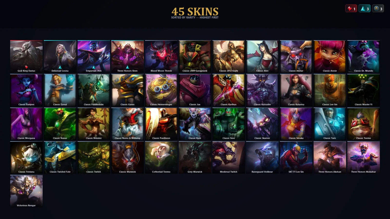 [LoL] | TR | Level 71 | Emerald IV | 78 Champions | 45 Skins | 13,337 BE