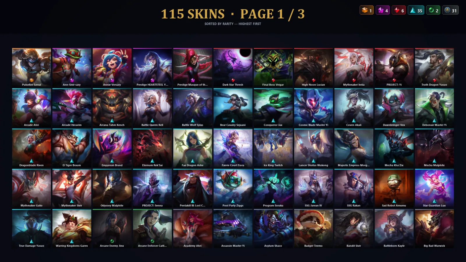 [LoL] | TR | Level 187 | Silver IV | 157 Champions | 115 Skins | 18,328 BE