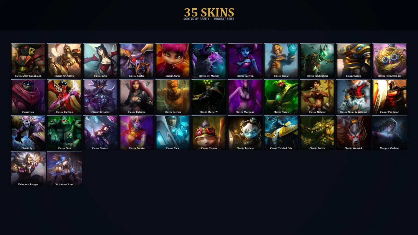 [LoL] | EUW | Level 43 | Platinum IV | 50 Champions | 35 Skins