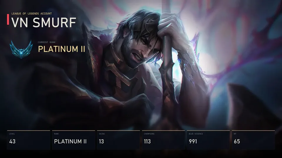 VN | Arcane Survivor Jayce | Bewitching Poppy | Cosmic Paladin Sion | Spirit Blossom Teemo | Infernal Shen | Platinum II | 13 Skin | 113 Champion — main preview