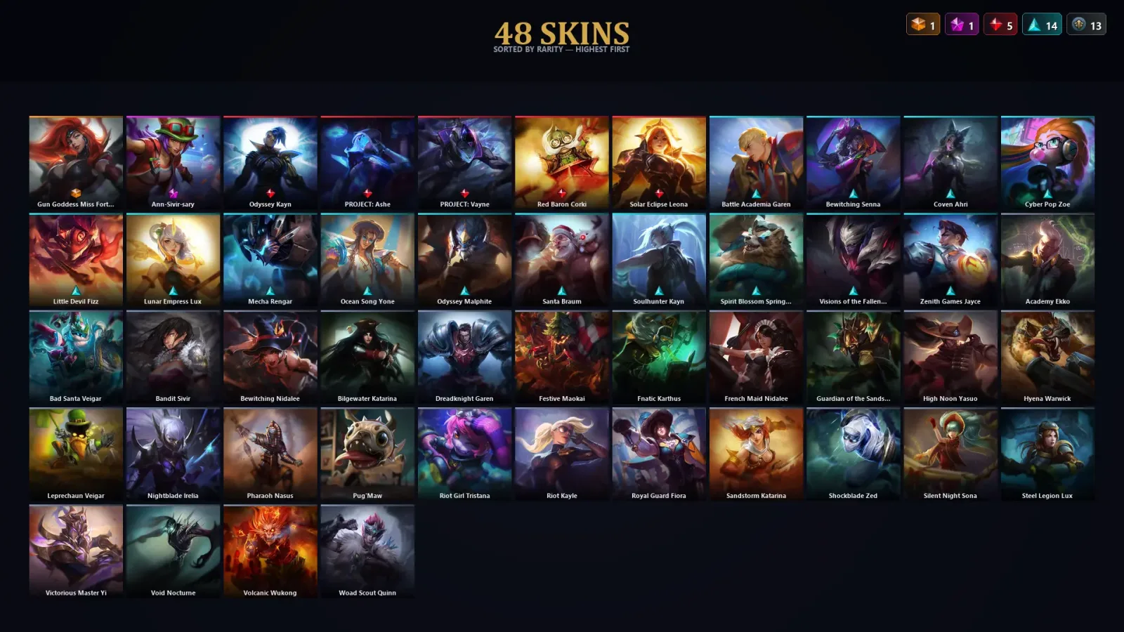[LoL] | TR | Level 112 | Gold III | 154 Champions | 48 Skins | 11,026 BE