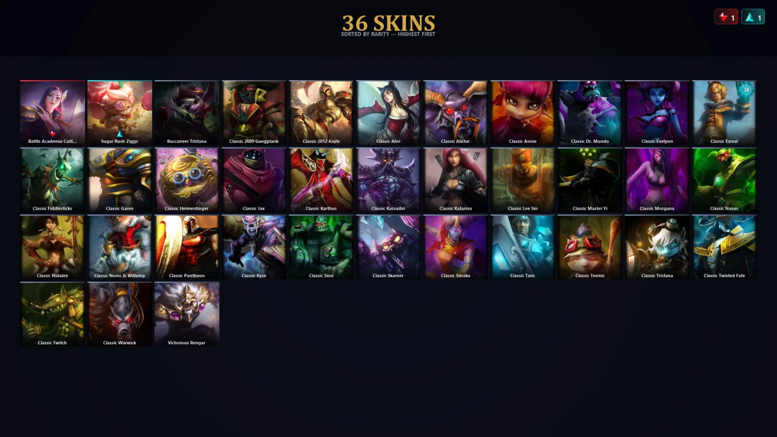 [LoL] | EUW | Level 44 | Gold IV | 61 Champions | 36 Skins