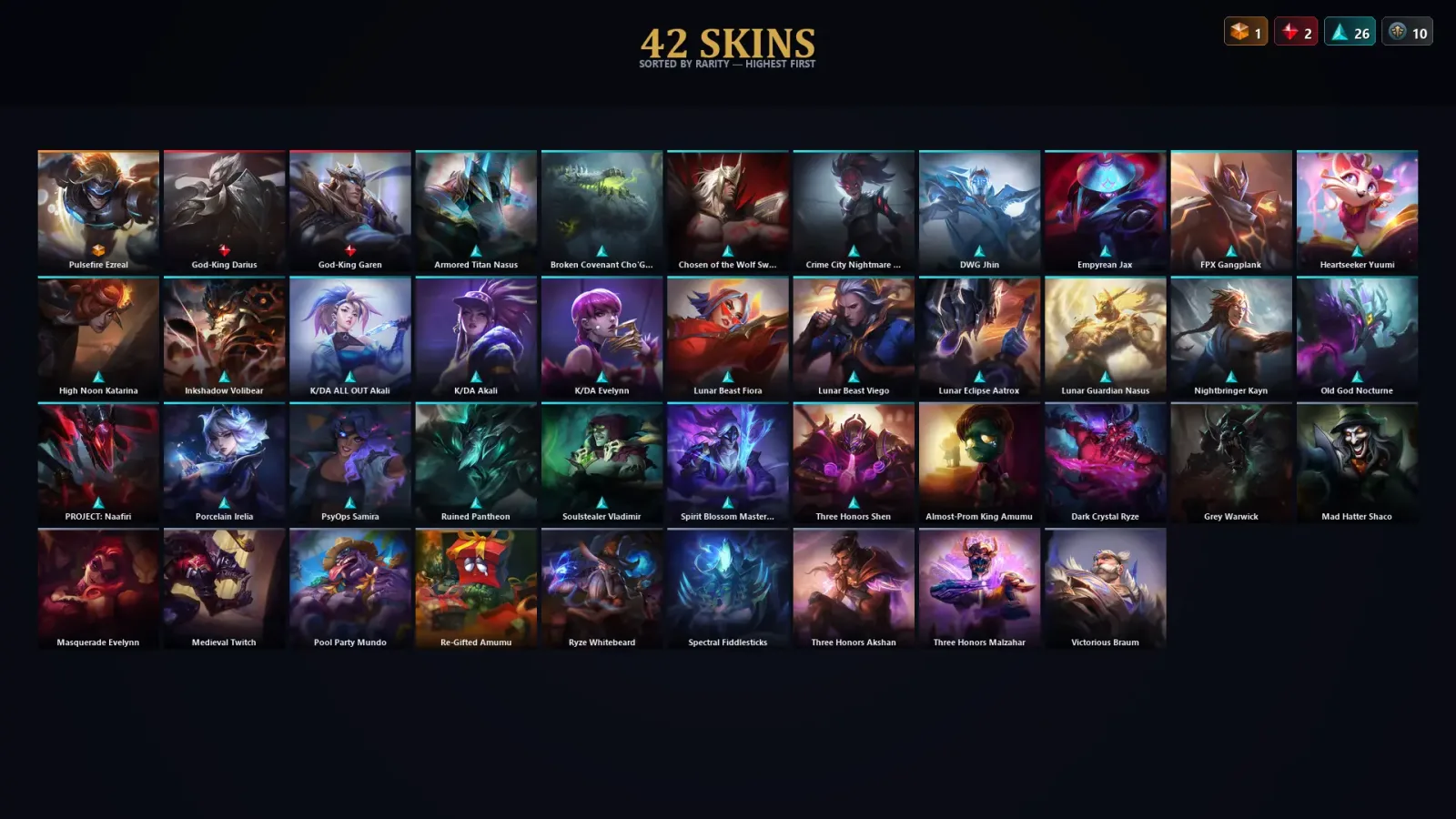 [LoL] | TR | Level 100 | Emerald III | 112 Champions | 42 Skins — LoL account