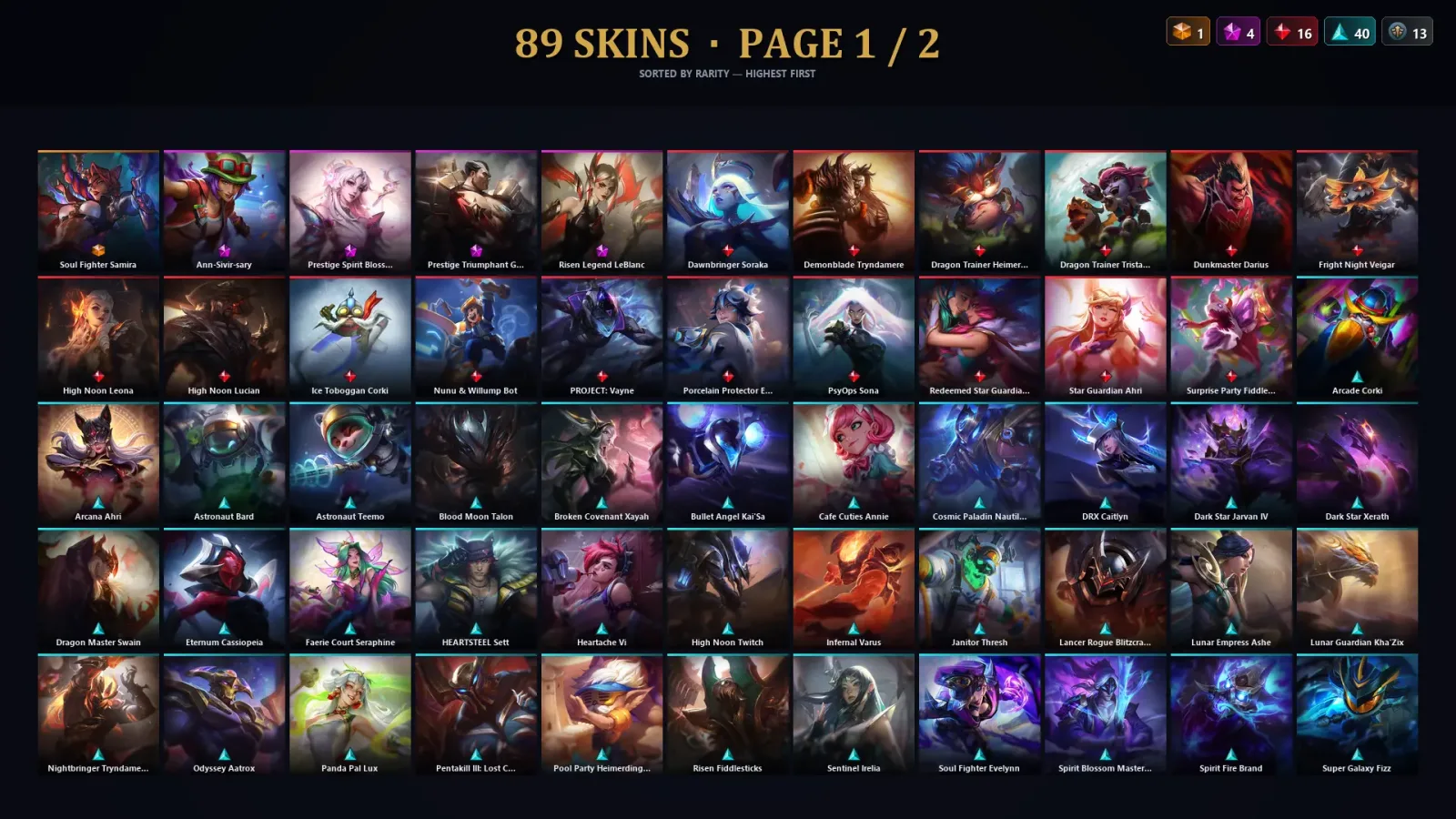 [LoL] | TR | Level 365 | 173 Champions | 89 Skins | 143,907 BE — LoL account