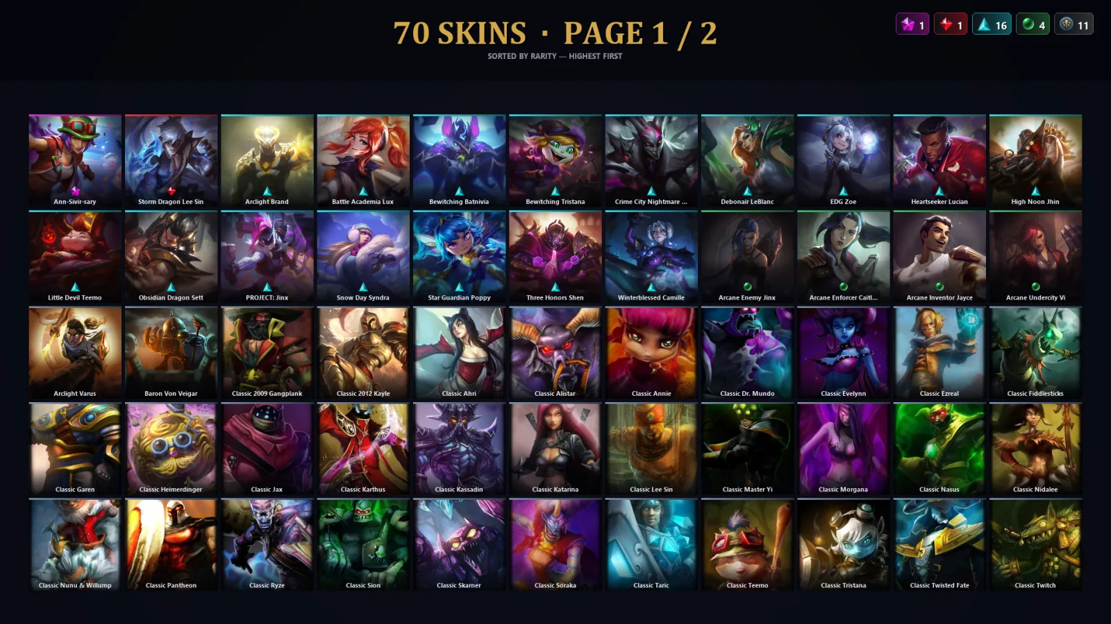 [LoL] | TR | Level 59 | Emerald I | 126 Champions | 38 Skins | 12,854 BE