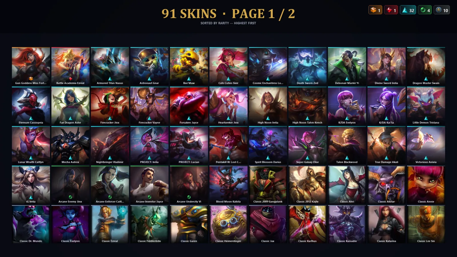 [LoL] | TR | Level 122 | Emerald I | 117 Champions | 59 Skins