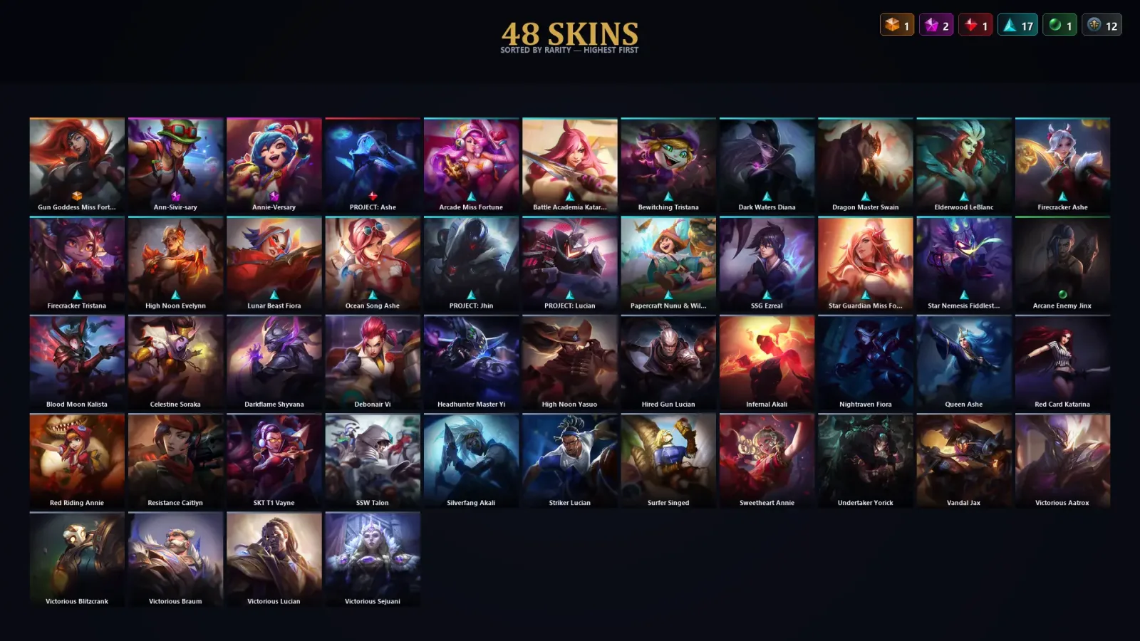 [LoL] | TR | Level 137 | Platinum IV | 96 Champions | 48 Skins — LoL account