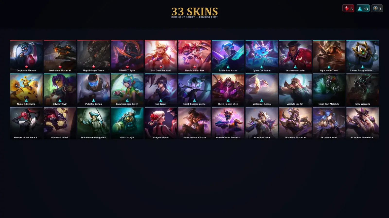 [LoL] | EUW | Level 115 | Diamond II | 115 Champions | 33 Skins