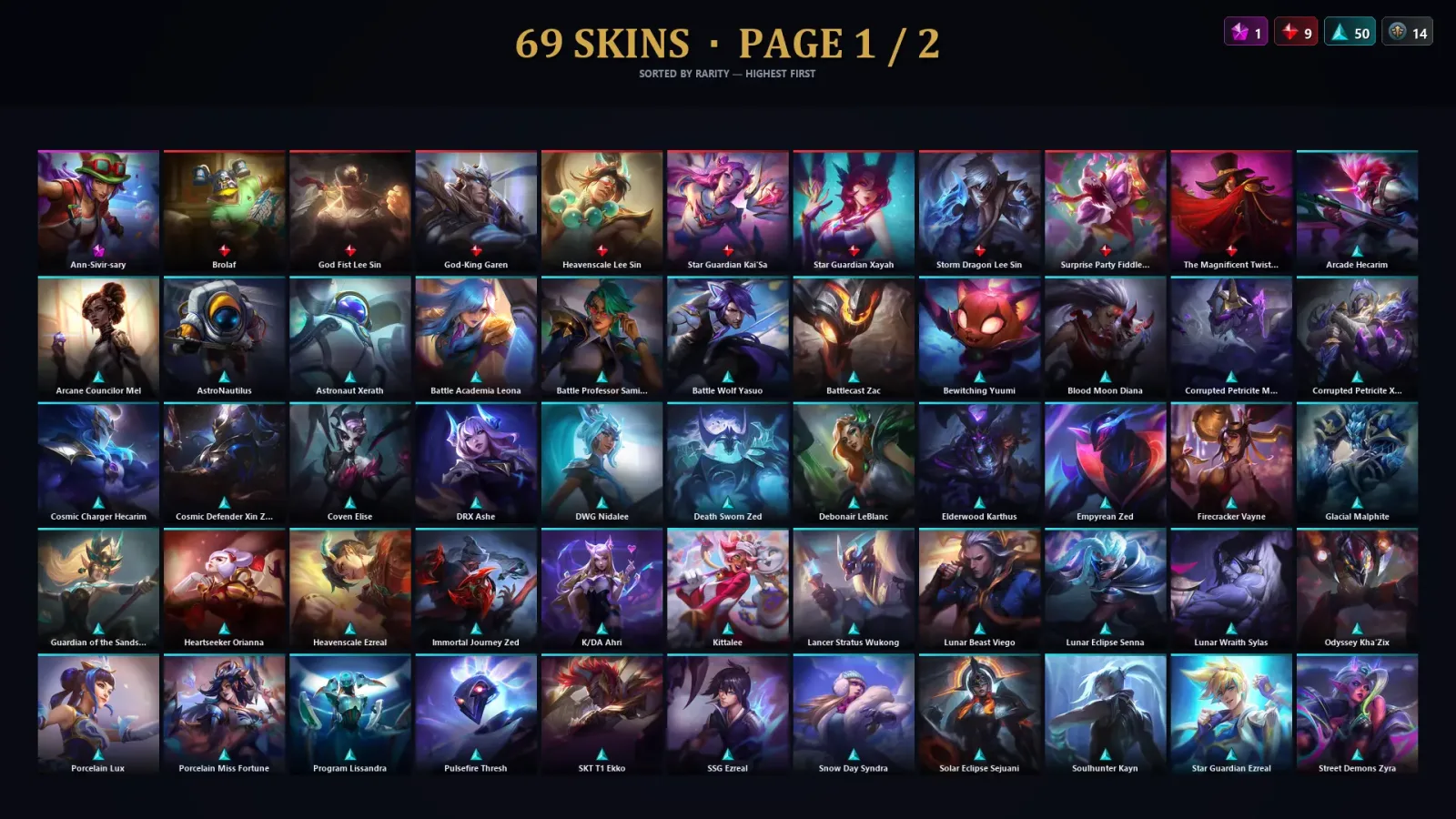 [LoL] | EUW | Level 78 | Gold III | 97 Champions | 69 Skins — LoL account