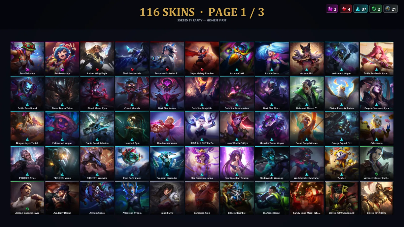 [LoL] | TR | Level 359 | 134 Champions | 84 Skins | 147,203 BE