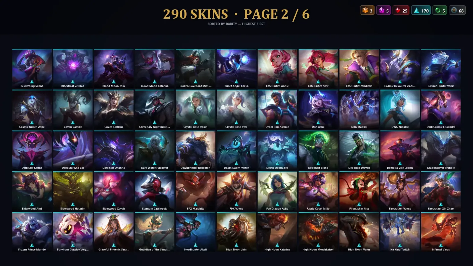 [LoL] | EUW | Level 436 | 172 Champions | 290 Skins | 205,008 BE — LoL account