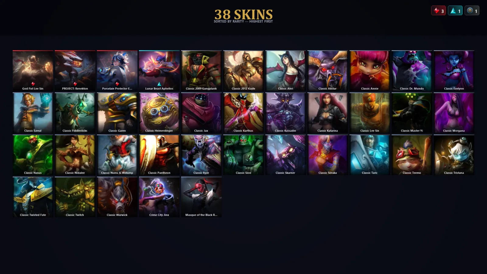 [LoL] | TR | Level 30 | 38 Champions | 6 Skins | 17,092 BE