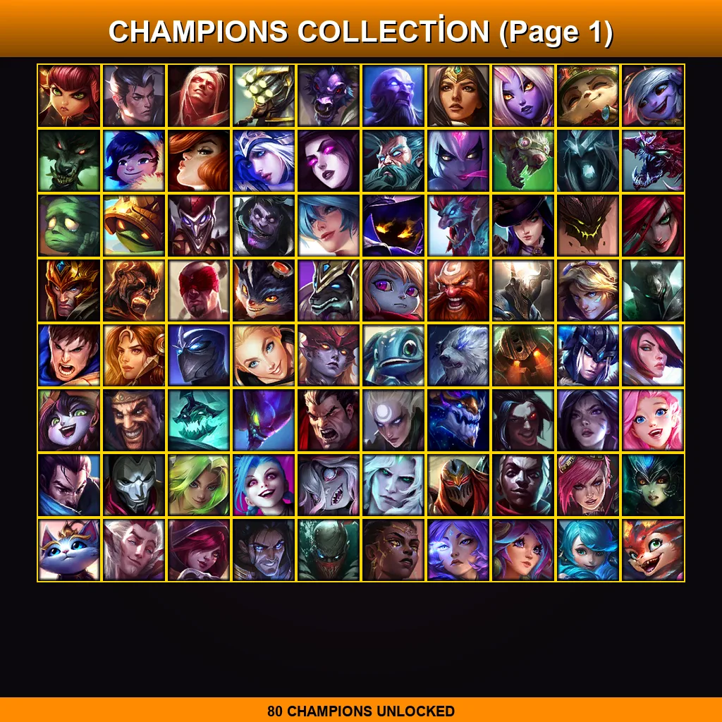 TR | Victorious Master Yi | Victorious Fiora | Victorious Draven | Victorious Sona | 16 Skin | 80 Champ | Lv60