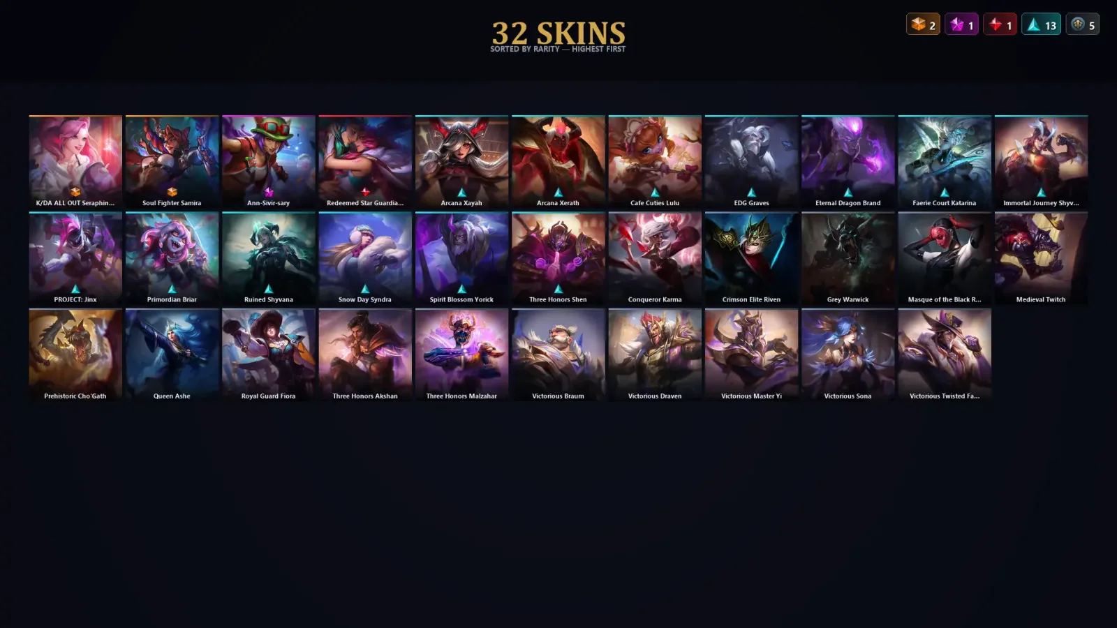 [LoL] | EUW | Level 93 | Diamond IV | 121 Champions | 32 Skins | 10,302 BE — LoL account