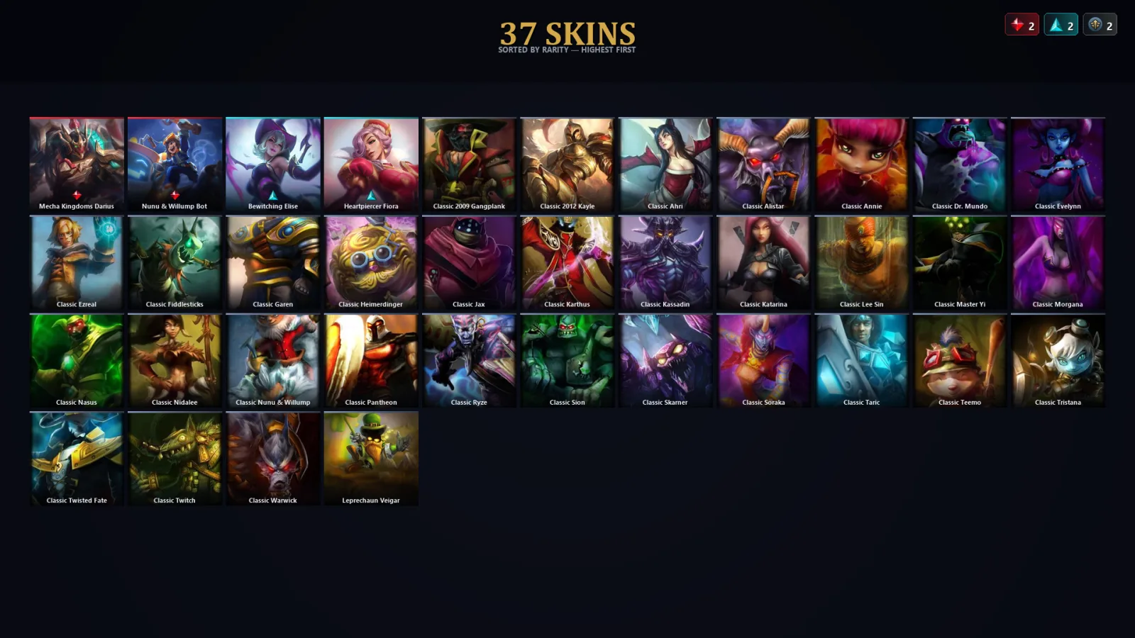 [LoL] | TR | Level 37 | Gold I | 41 Champions | 5 Skins | 10,675 BE
