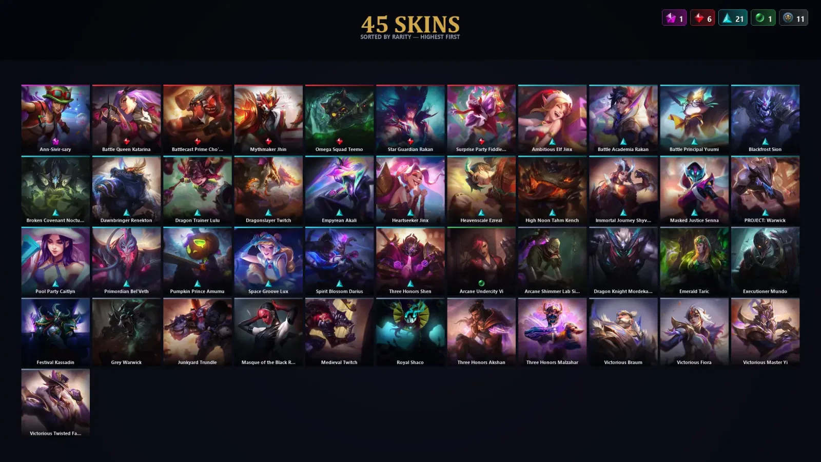 [LoL] | TR | Level 96 | Emerald III | 140 Champions | 45 Skins — LoL account