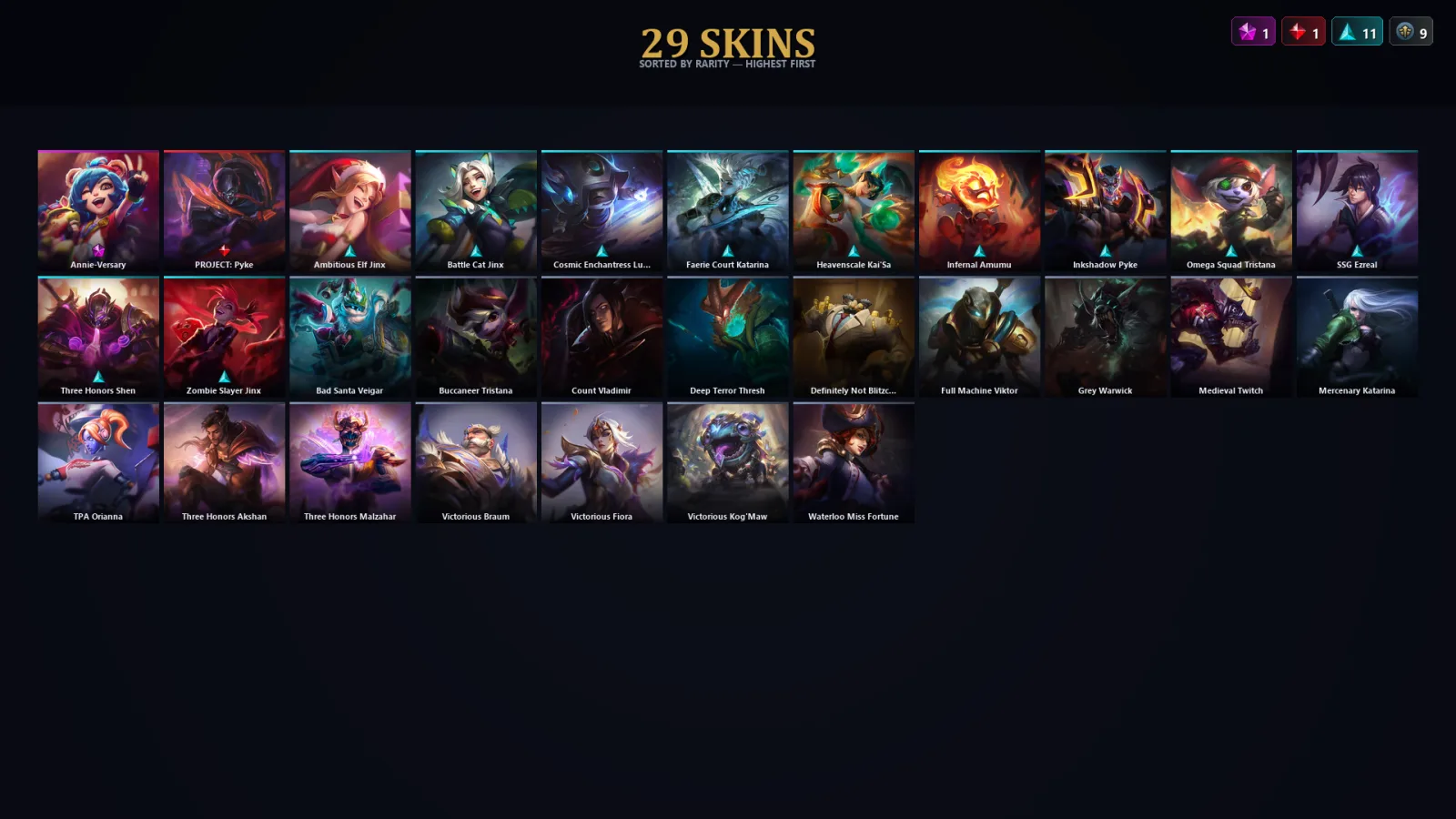 [LoL] | TR | Level 83 | Emerald III | 81 Champions | 29 Skins | 24,933 BE