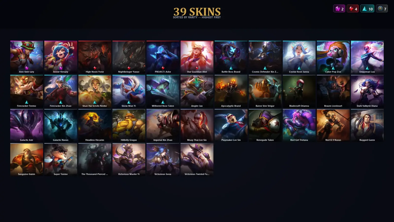 [LoL] | TR | Level 130 | Emerald III | 107 Champions | 39 Skins — LoL account