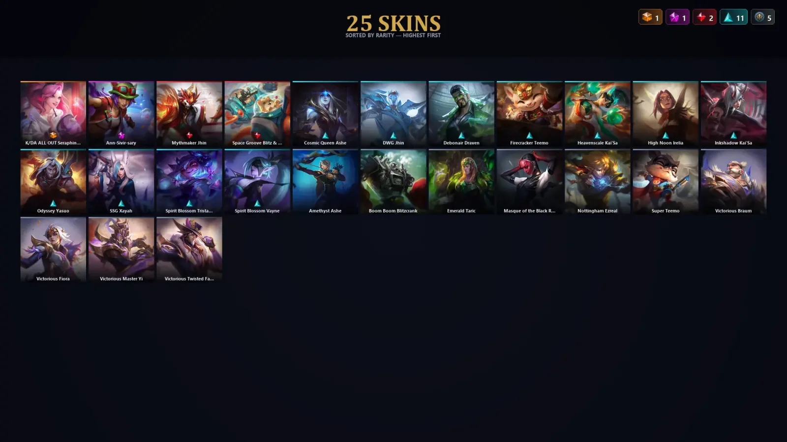 [LoL] | TR | Level 30 | Master | 168 Champions | 25 Skins — LoL account