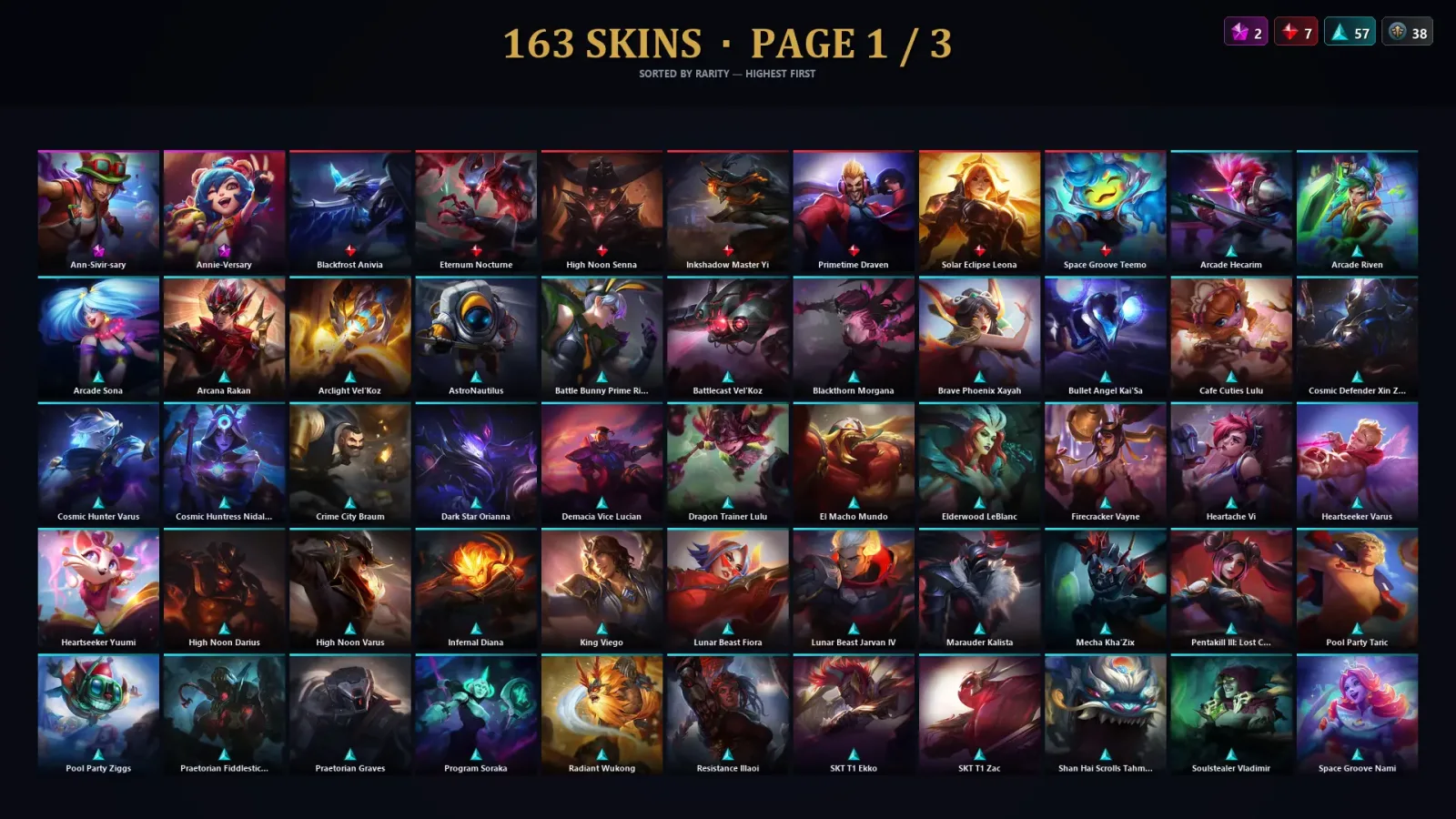 [LoL] | EUW | Level 245 | Gold IV | 172 Champions | 163 Skins | 150,617 BE — LoL account