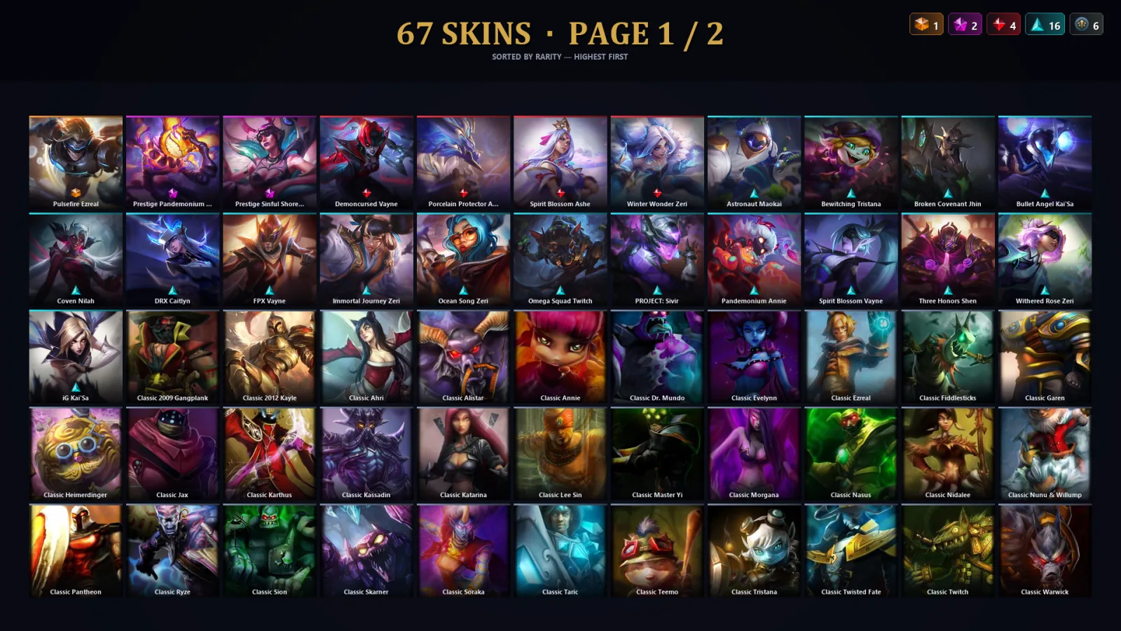 [LoL] | EUW | Level 30 | Master | 63 Champions | 67 Skins | 25,482 BE