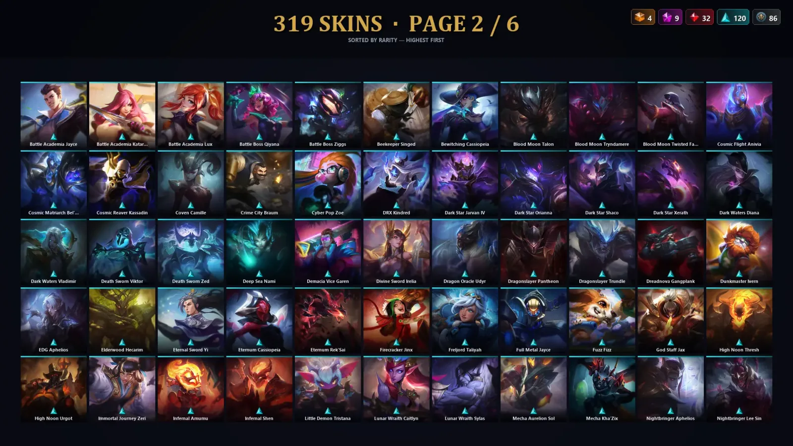 [LoL] | NA | Level 334 | 173 Champions | 319 Skins | 65,800 BE