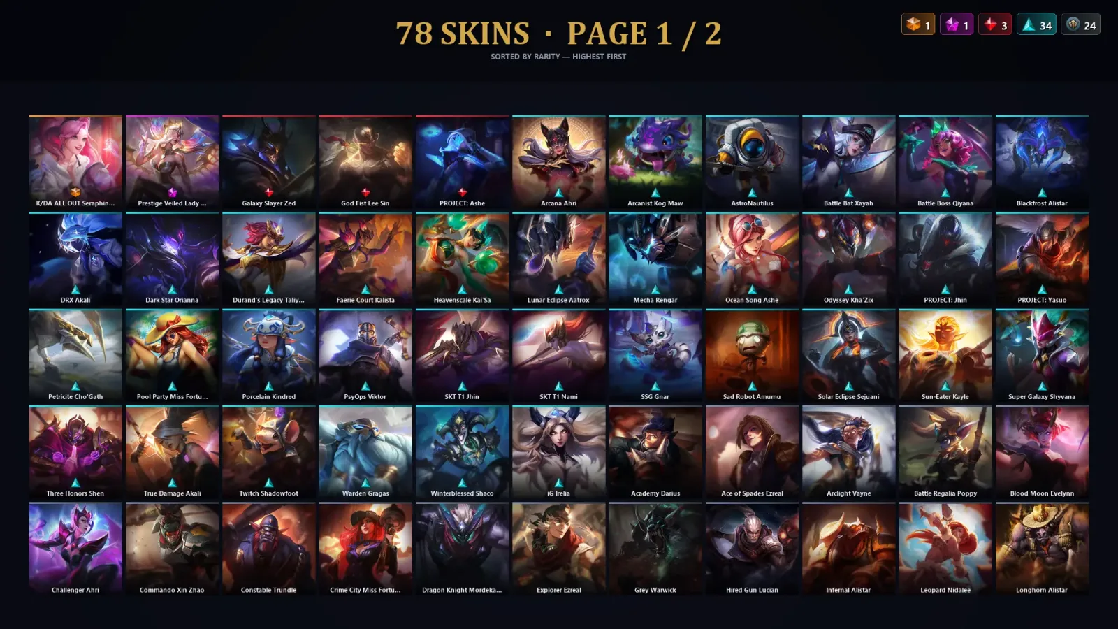 [LoL] | TR | Level 234 | Gold II | 173 Champions | 78 Skins | 21,043 BE — Heavenscale Kai Sa