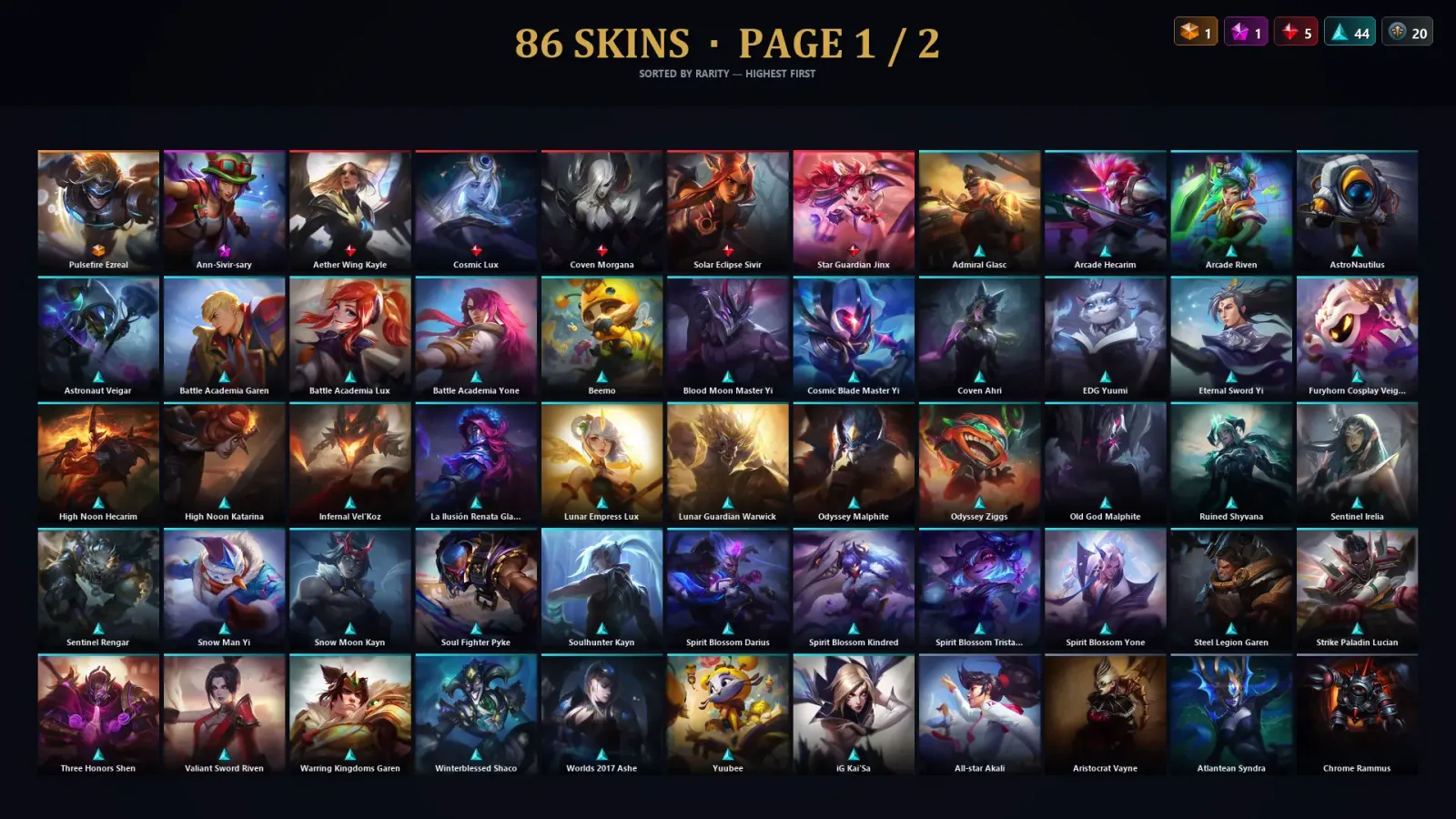[LoL] | TR | Level 240 | Gold IV | 124 Champions | 86 Skins | 54,546 BE — LoL account