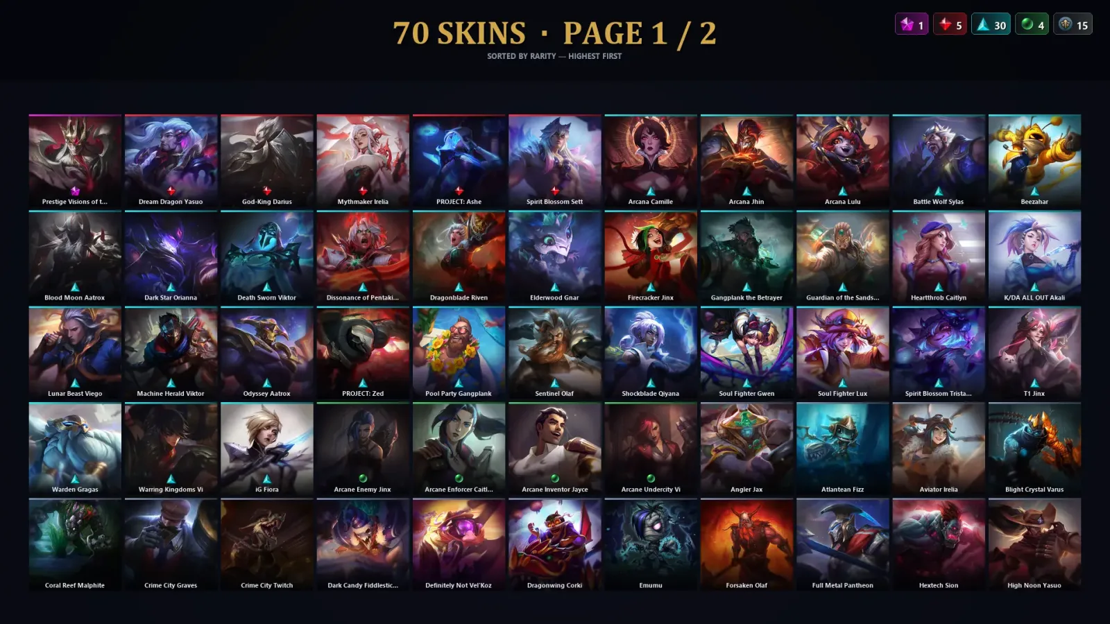 [LoL] | TR | Level 151 | 133 Champions | 70 Skins — LoL account