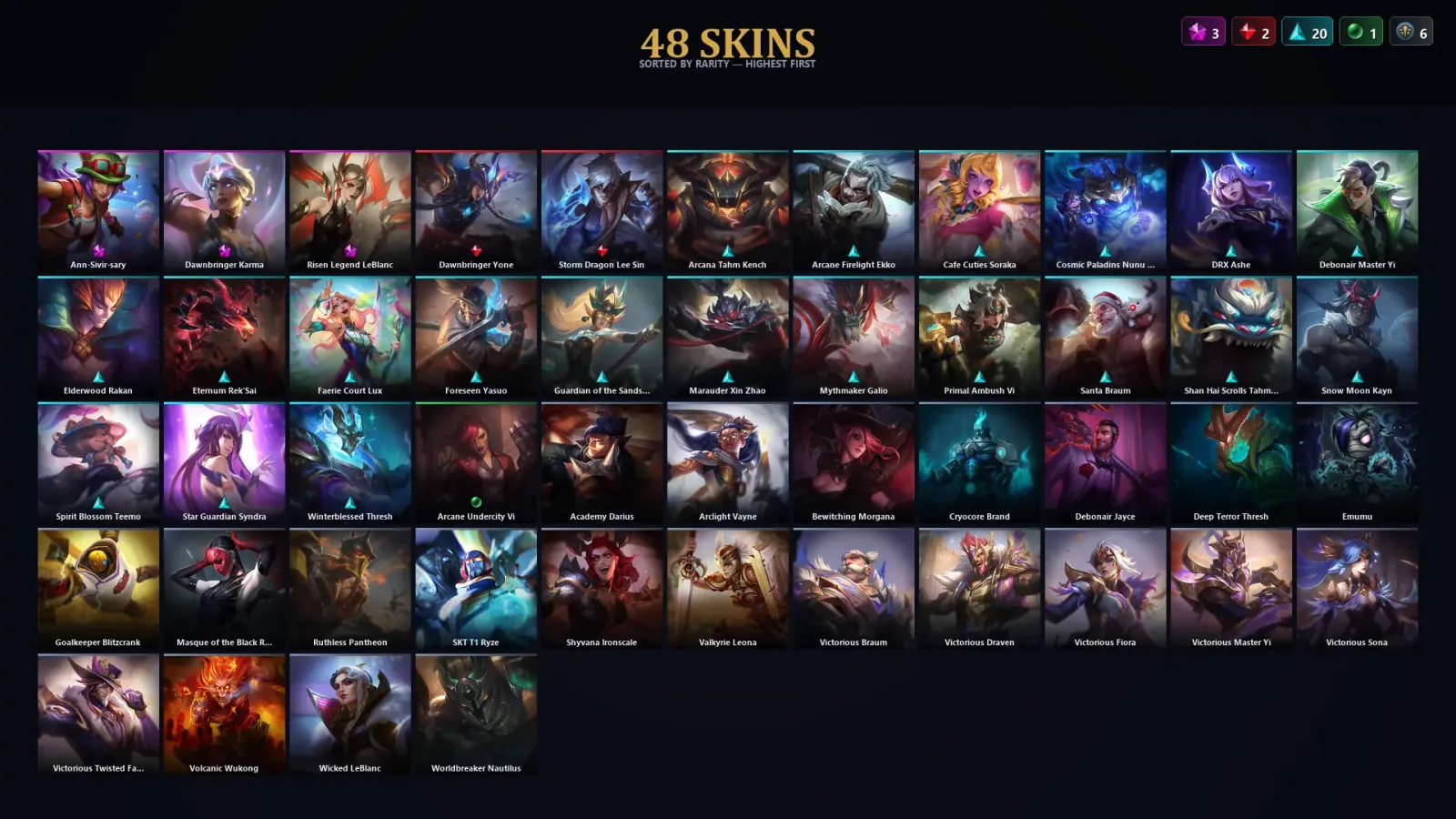 [LoL] | TR | Level 188 | Platinum IV | 172 Champions | 48 Skins | 51,292 BE — LoL account