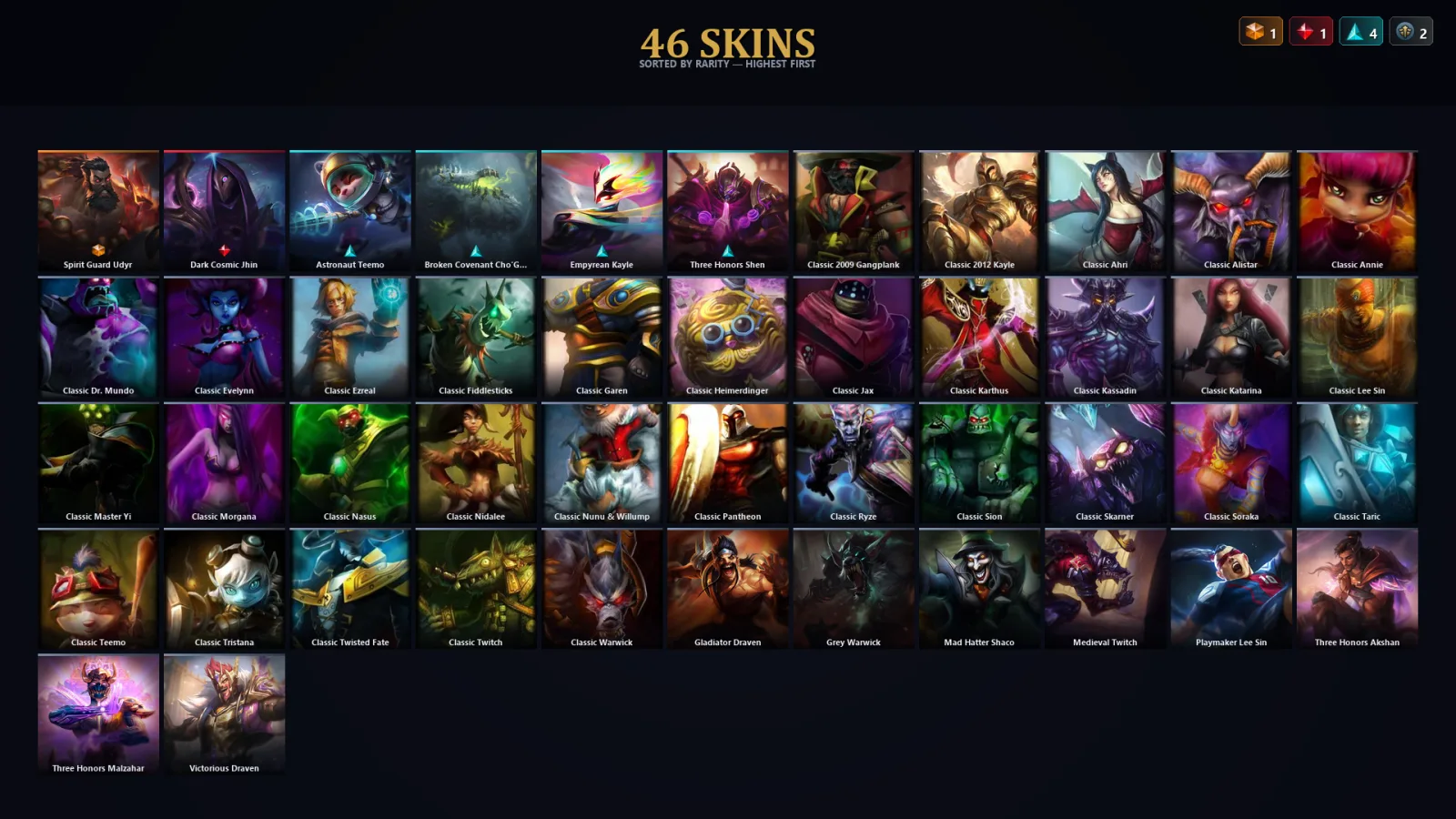 [LoL] | EUW | Level 45 | Gold IV | 81 Champions | 46 Skins