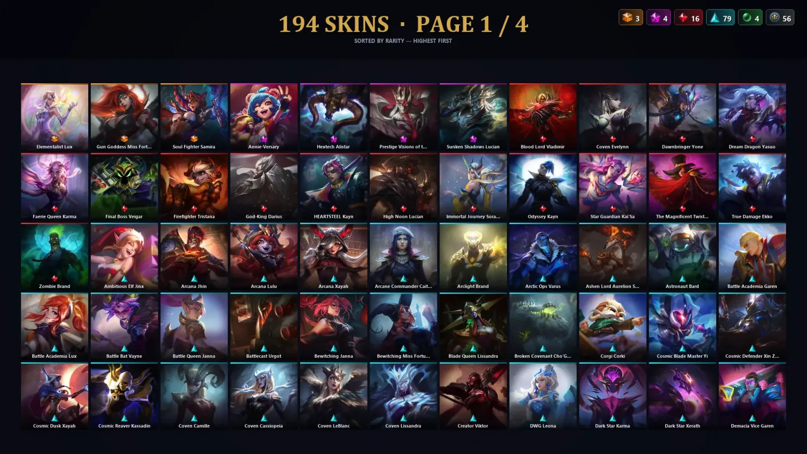 [LoL] | TR | Level 30 | Challenger | 172 Champions | 194 Skins | 24,014 BE — LoL account