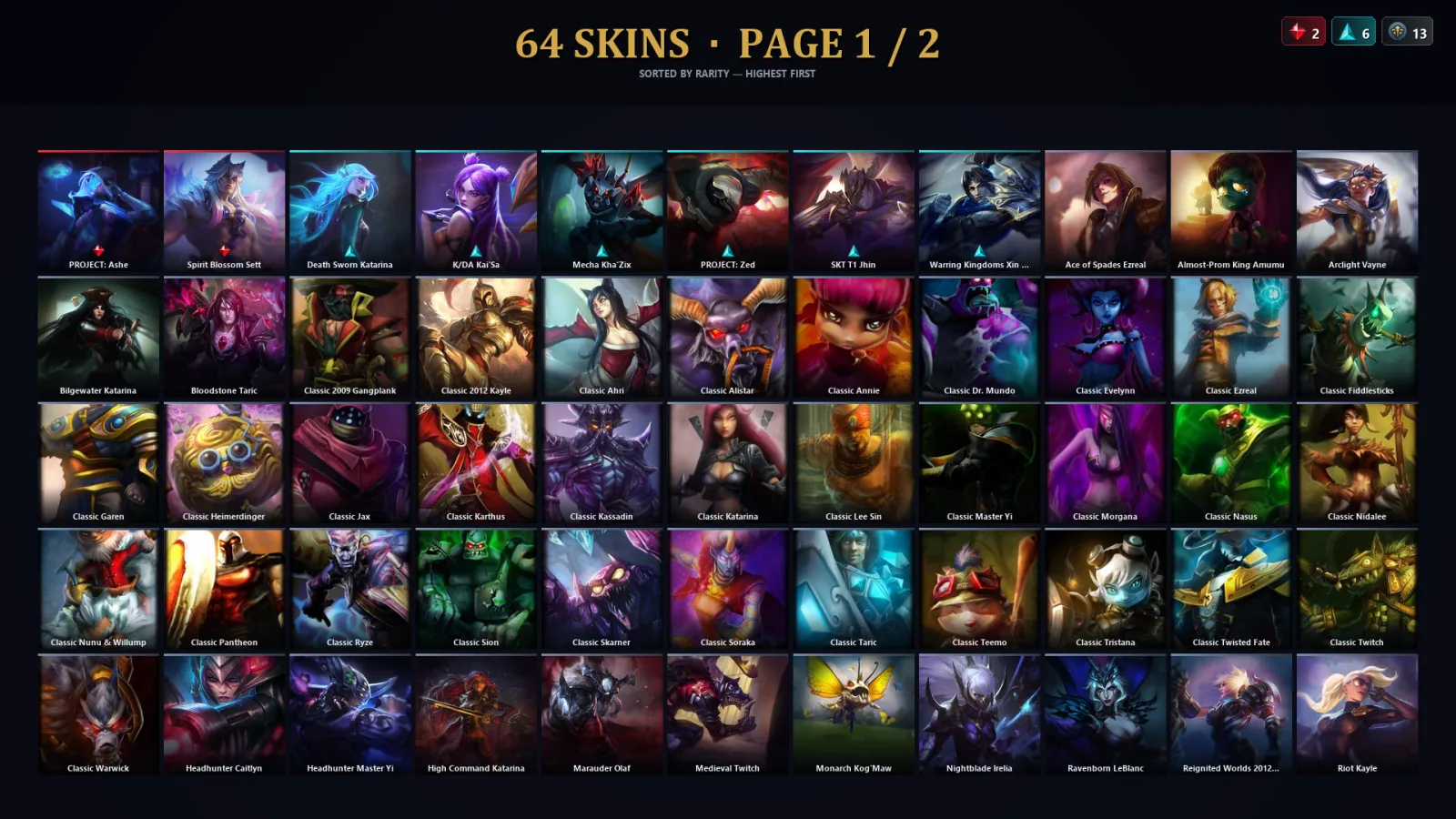 [LoL] | TR | Level 86 | Gold III | 77 Champions | 64 Skins | 10,576 BE