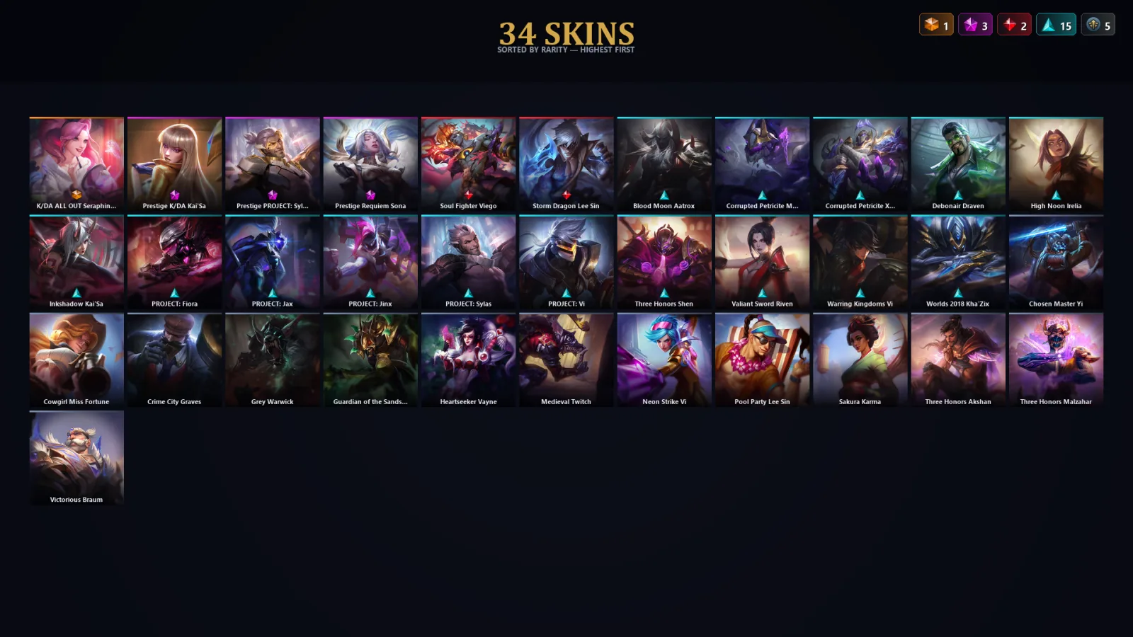 [LoL] | TR | Level 30 | Master | 83 Champions | 34 Skins