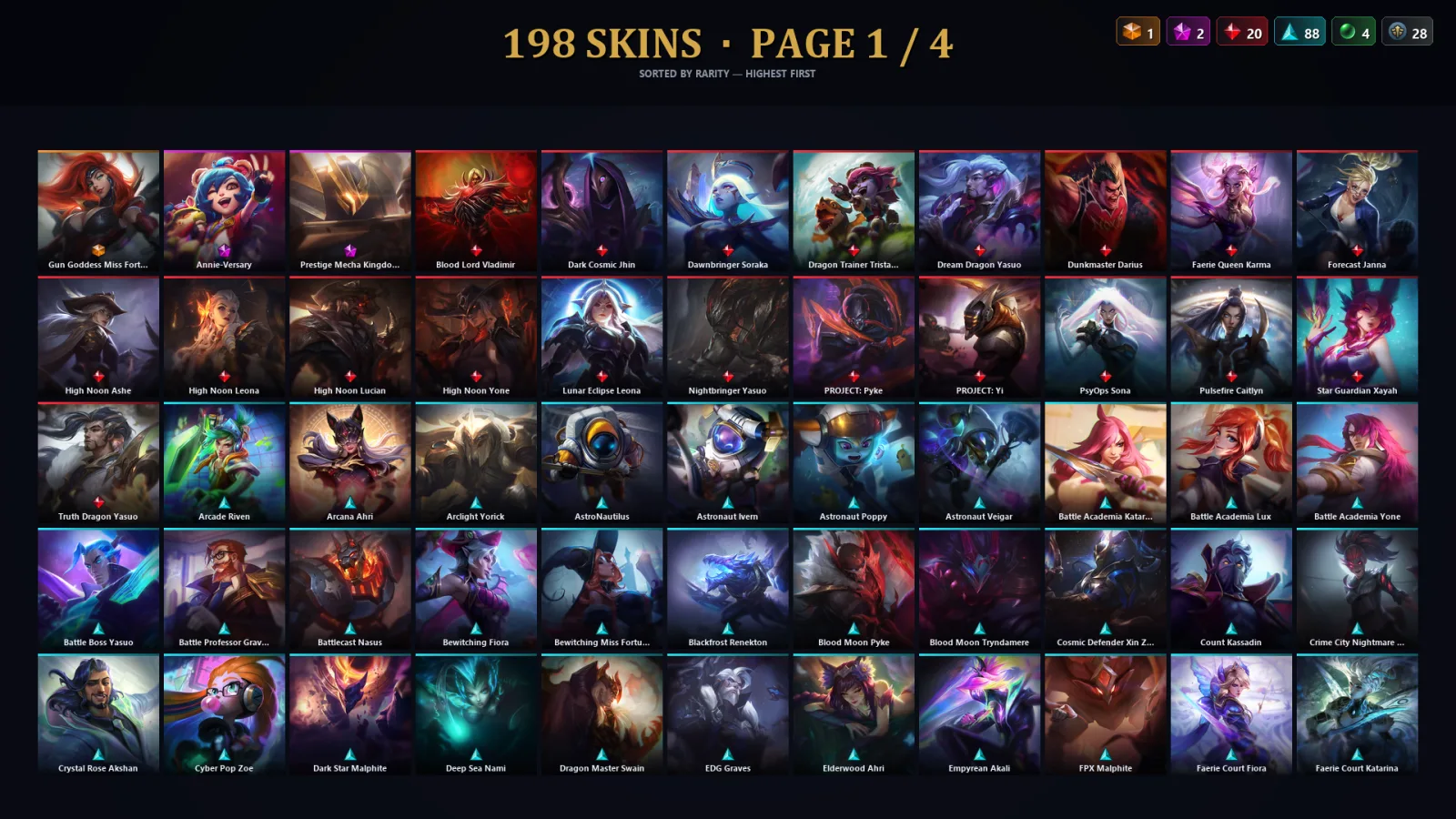 [LoL] | TR | Level 427 | Silver I | 173 Champions | 166 Skins | 33,096 BE
