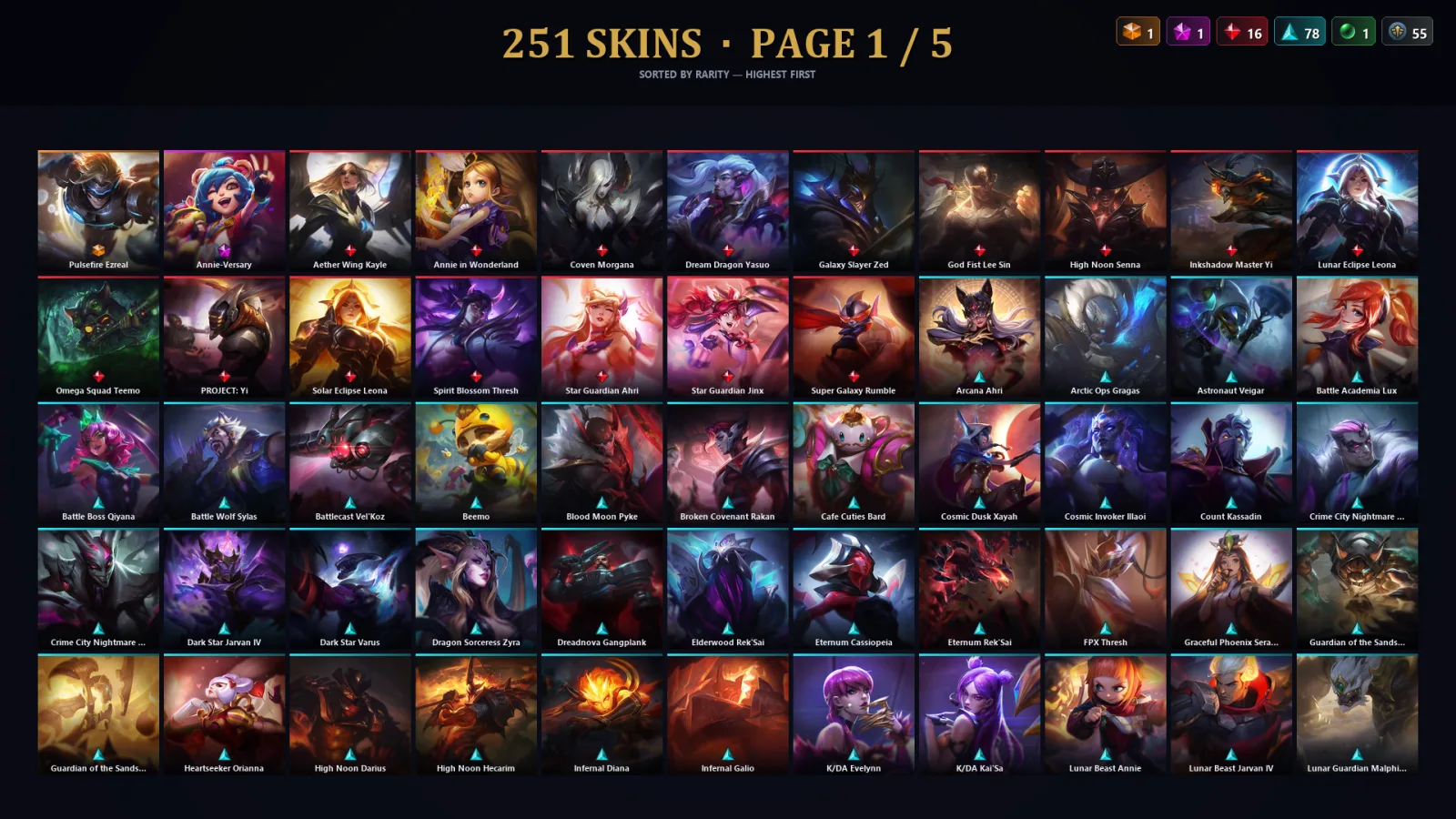 [LoL] | EUW | Level 344 | 173 Champions | 251 Skins | 14,310 BE