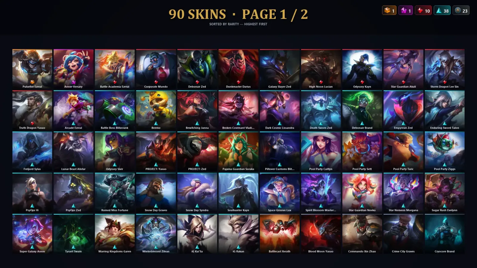 [LoL] | TR | Level 219 | Emerald I | 129 Champions | 90 Skins